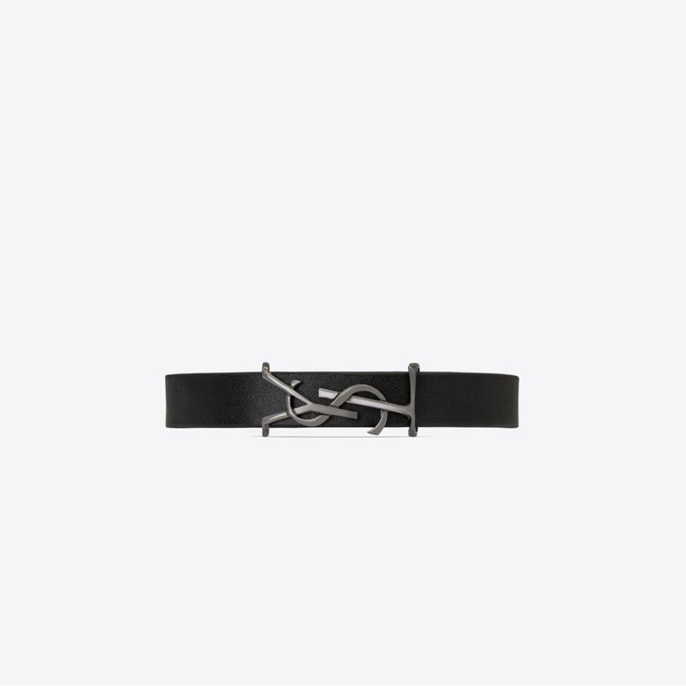 OPYUM BRACELET IN SMOOTH LEATHER AND METAL